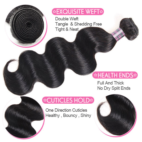 Ishow Peruvian Body Wave Human Virgin Hair 4 Bundles For Sale