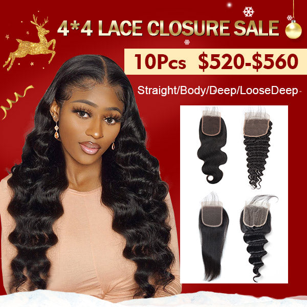 Wholesale 4*4 Lace Closure Top Swiss Lace 10Pcs