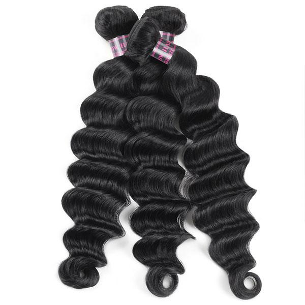 Hairsmarket 8A Ishow Virgin Hair Loose Deep Wave Hair Buy 3 Bundles Get 1 FREE Closure 100% Virgin Remy Human Hair Bundles