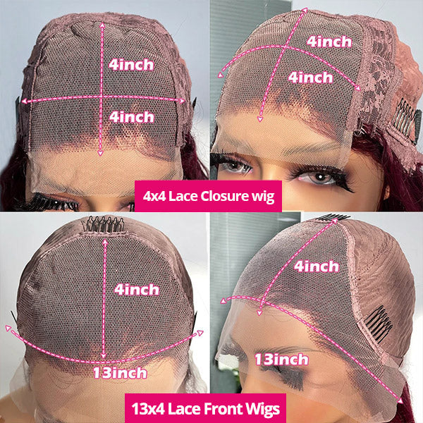 Highlight 13x4 Transparent Lace Front Wigs Straight Hair 4x4 Lace Front Wigs Mix Colored Wigs