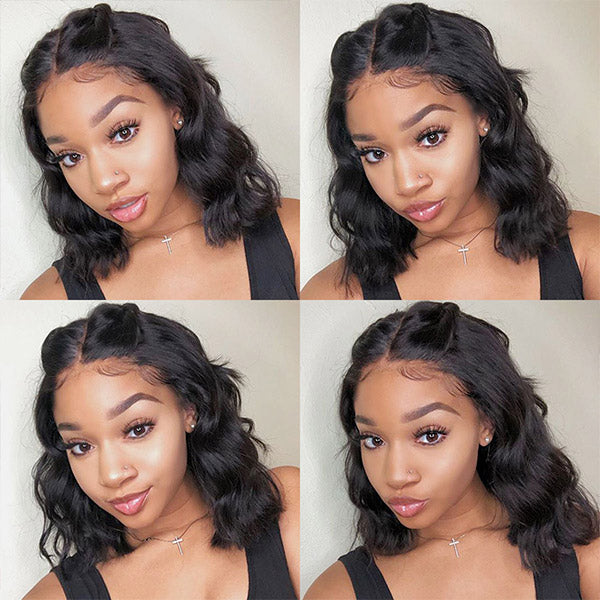 13x4 Body Wave Bob Lace Front Wigs HD Short Bob Lace Wig