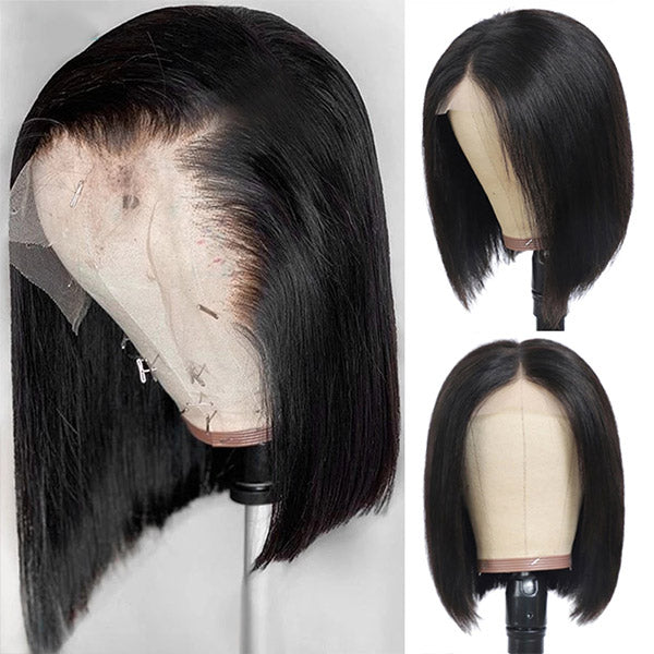 Bob Straight Wig 13x2 Frontal Wig HD Short Human Hair Lace Wigs