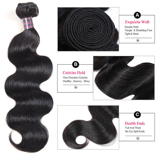 Ishow Hair 2 Bundle Body Wave Virgin Human Hair Extensions