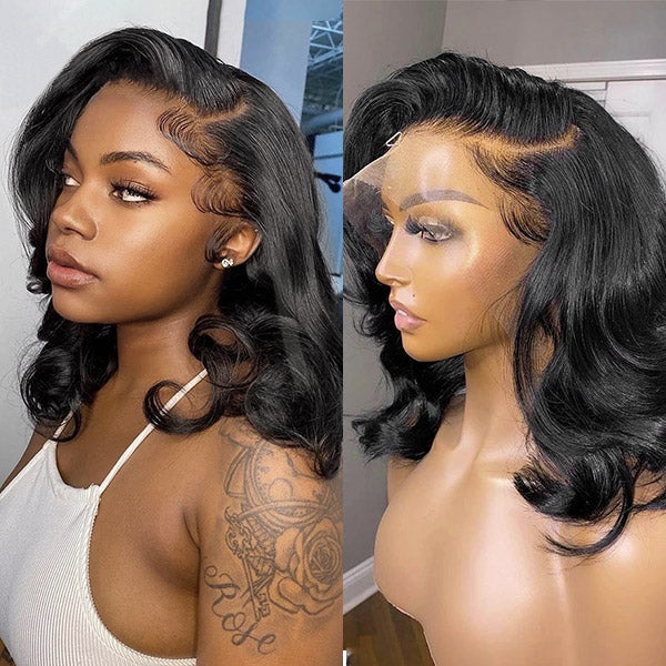 13x4 Body Wave Bob Lace Front Wigs HD Short Bob Lace Wig