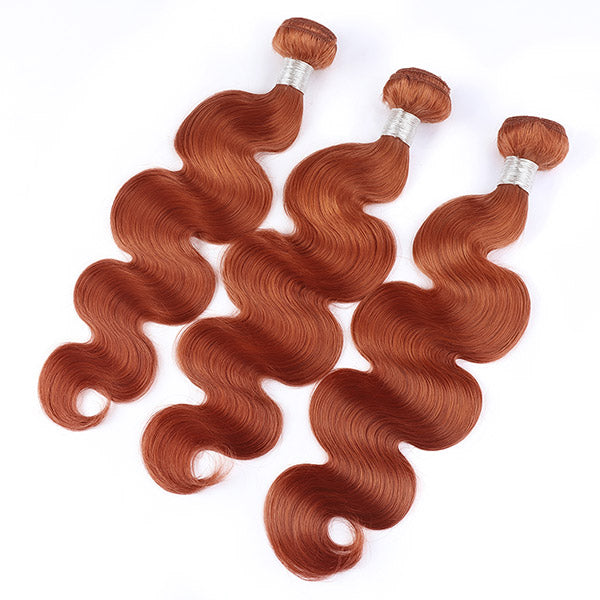 Ginger Color Body Wave Hair Bundles Brazilian Hair Weave