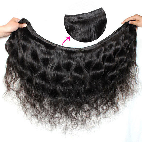 10A Brazilian Body Wave Human Hair 3 Bundles With 4*4 Lace Closure