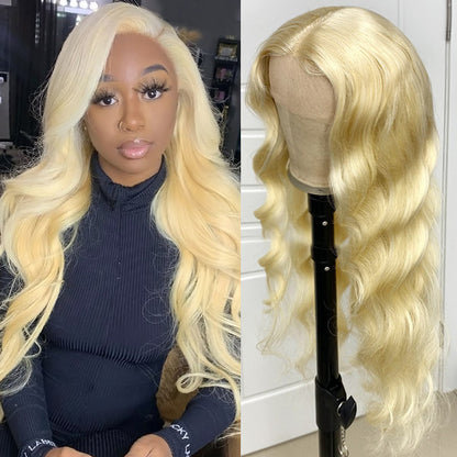 613 Human Hair Wig Body Wave Wig Honey Blonde 13x4 HD Lace Front Wigs 30Inch 180% Density