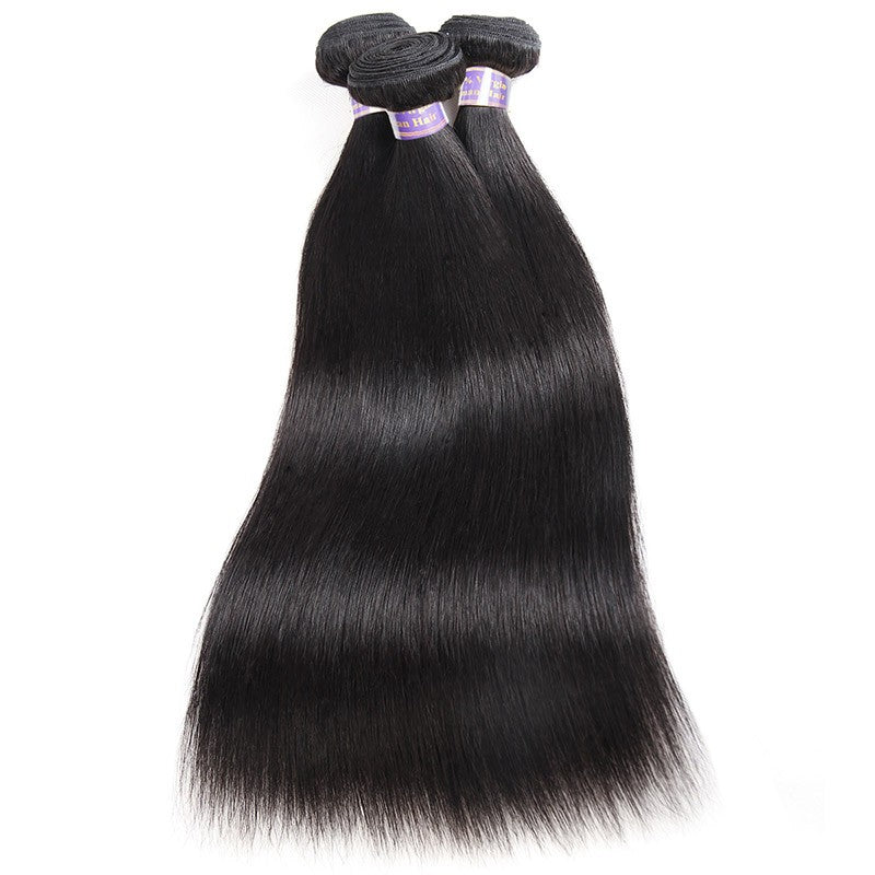 Allove 8A Brazilian Virgin Straight Hair 3 Bundles 100% Human Hair