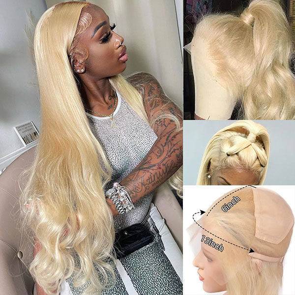 13x6 Blonde Lace Front Wig Body Wave HD Lace Wigs 30 Inch 180%