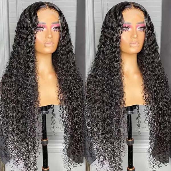 Curly Human Hair Wigs 4x4 HD Lace Closure Wig Brazilian Kinky Curly Wigs