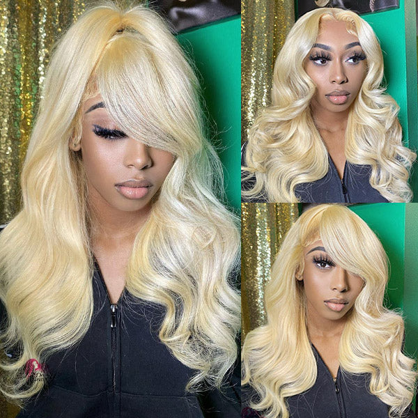 613 Human Hair Wig Body Wave Wig Honey Blonde 13x4 HD Lace Front Wigs 30Inch 180% Density