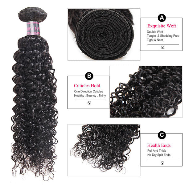 Ishow Non Remy Hair Peruvian Curly Wave Virgin Human Hair 3 Bundles