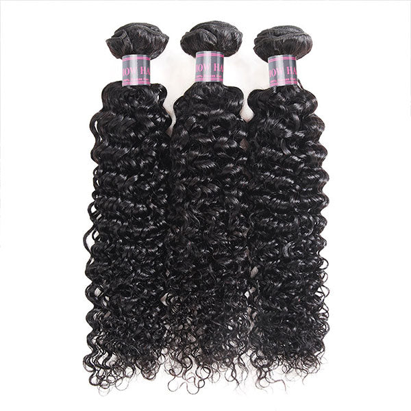 Ishow Non Remy Hair Peruvian Curly Wave Virgin Human Hair 3 Bundles