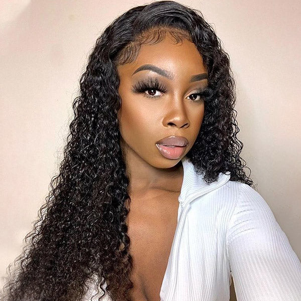 Ishow Kinky Curly Peruvian Human Hair 4 Bundles With 13x4 Lace Frontal With Baby Hair