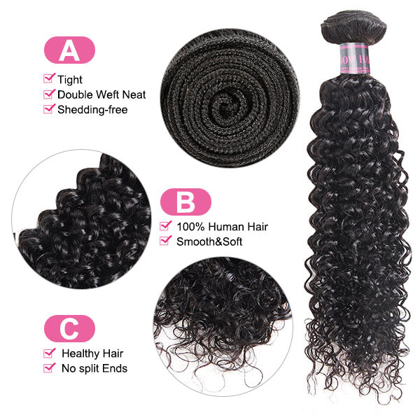 Brazilian Curly Hair 3 Bundles Virgin Human Hair Weave Kinky Curly Hair Bundles