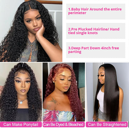 Curly Hair Wig Untedectable HD Lace Closure Wigs 5x5 HD Transparent Human Hair Wigs With Baby Hair