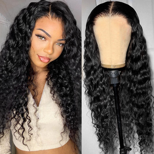 Deep Wave Glueless Wigs 13x4 Lace Front Wig Human Hair HD Lace Wigs Pre Cut Lace