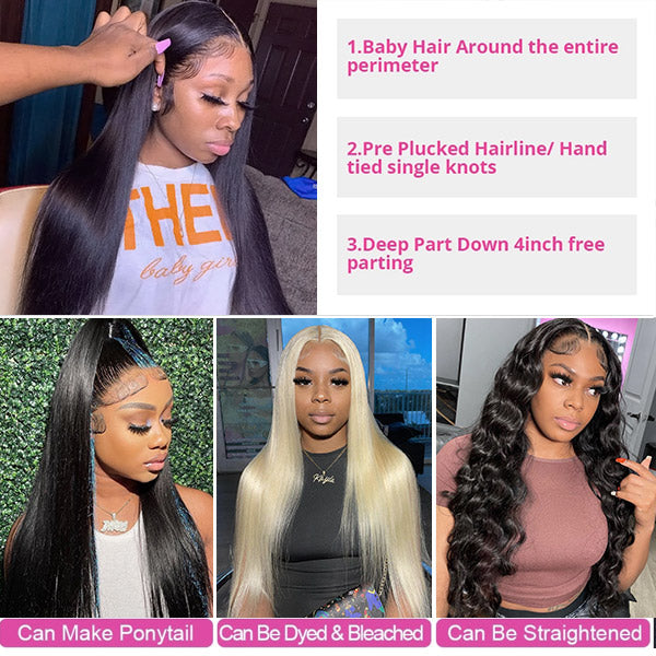 Stuckup.yaa Same 13x4 Straight Hair Lace Front Wigs 180%