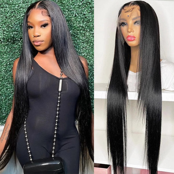 Straight Human Hair Wig 13x4 Transparent Lace Front Wig Long Straight 13x6 Lace Frontal Wigs