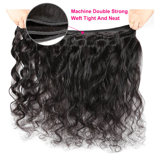 Malaysian Loose Wave Virgin Human Hair 3 Bundles With 4*4 Lace Closure