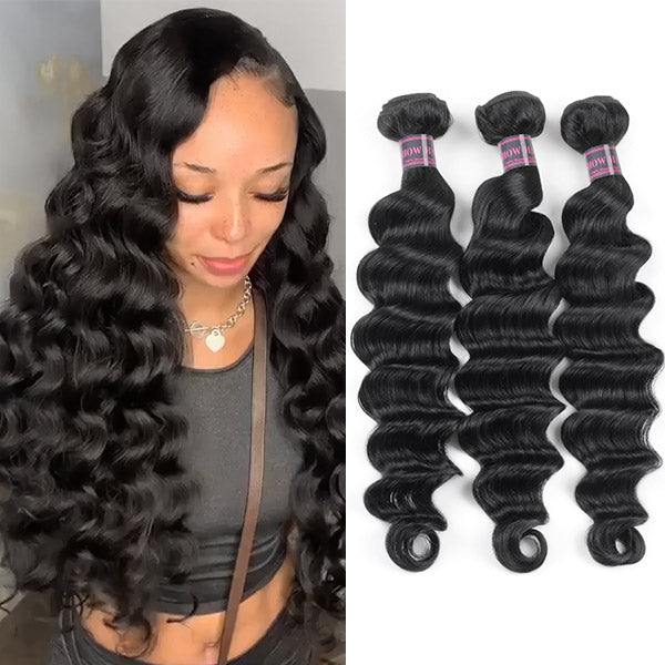 Ishow Hair Malaysian Human Hair 3 Bundles Loose Deep Wave Virgin Hair