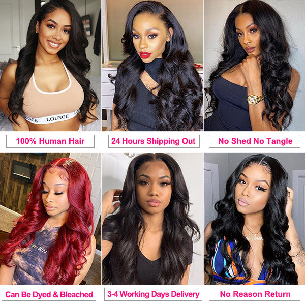 Allove 9A Brazilian Loose Wave Virgin Hair 4 Bundles Unprocessed Human Hair Weaving