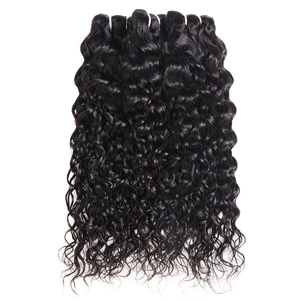 Indian Virgin Human Hair Water Wave 3 Bundles With 4*4 Lace Closure