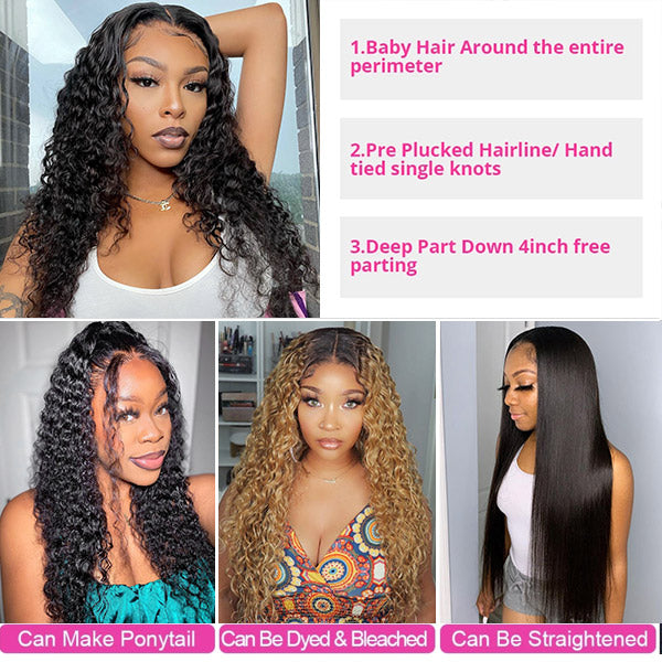 Deep Wave Wig 5x5 Closure Wigs HD Lace Wigs Human Hair Wigs