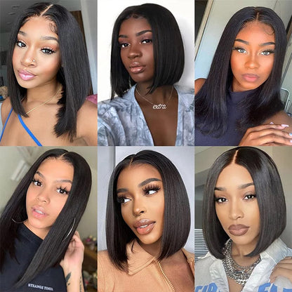 4x4 Bob Wig Straight Hair Closure Wig Short Bob Wigs Human Hair 12 Inch