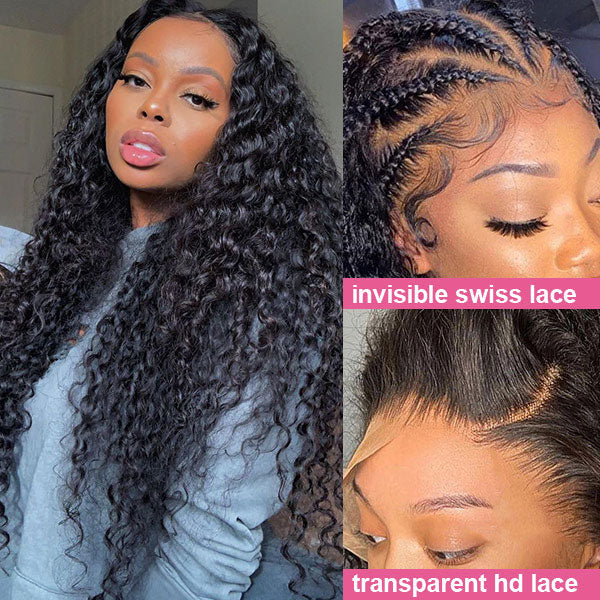 Curly Hair Lace Wigs Skin Melt 13x4 Invisible Lace Front Wigs Real HD Human Hair Wig