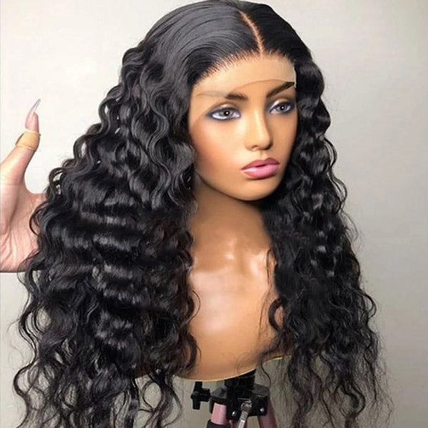 5x5 Lace Closure Wigs Loose Deep Human Hair Wigs Undetectable HD Lace Wigs