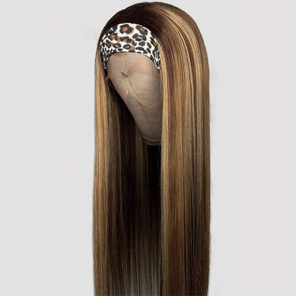 Straight Highlight Wigs Headband Wigs Easy To Wear 150% Density