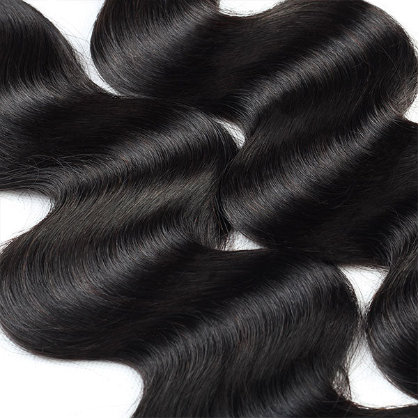 10A Brazilian Body Wave Human Hair 3 Bundles With 4*4 Lace Closure