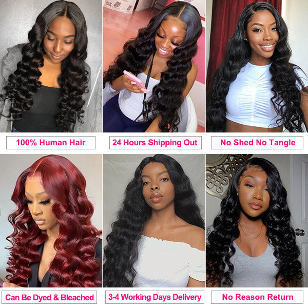 Allove 8A Virgin Peruvian Loose Deep Wave Human Hair 1/3/4 Bundles Deals