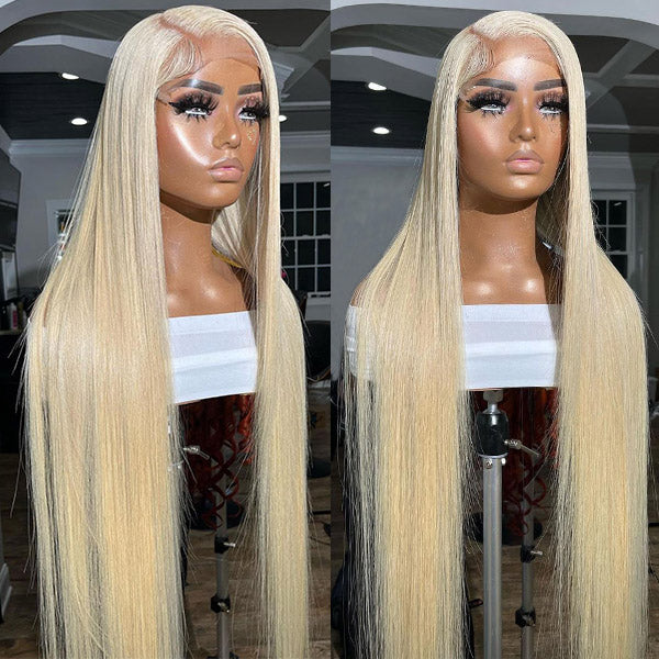 613 13x4 Lace Front Wig Virgin Straight Human Hair Lace Front Wigs Blonde Wigs Human Hair 36 Inch