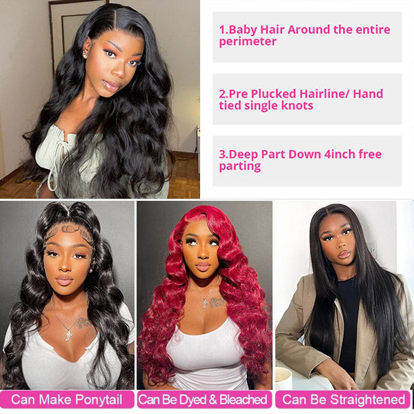 HD Lace Wig Body Wave Wig 5x5 Closure Wig Undetectable Invisible Lace Wigs 28 30 Inch