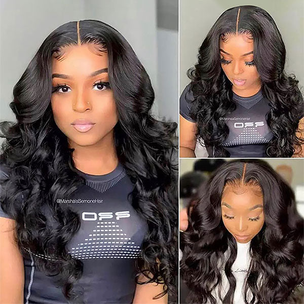 Body Wave Wig 4x4 Lace Closure Wig Brazilian Human Hair Wigs with Baby Hair 180% Density