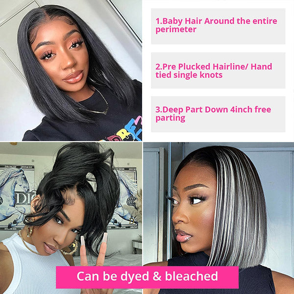 4x4 Bob Wig Straight Hair Closure Wig Short Bob Wigs Human Hair 12 Inch