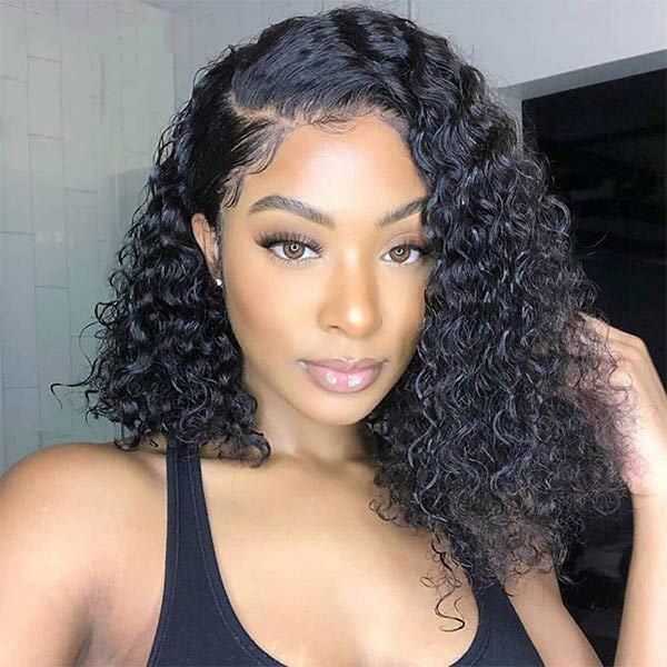 Jerry Curly Short Bob Wigs 13x4 Frontal Bob Wig 12inch