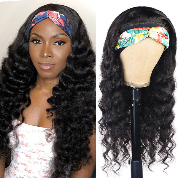 Loose Deep Wave Headband Wigs Human Hair Wigs Easy to Wear