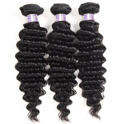 Allove 8A Brazilian Virgin Human Hair 3 Bundles Deep Wave Hair