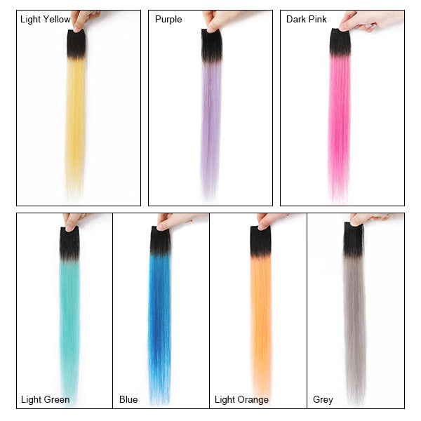 Colored Human Hair Hanging Ear Dyeing For Short Bob Wigs 35CM