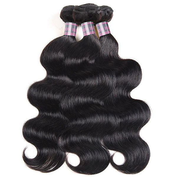 Peruvian Virgin Hair Body Wave 3 Bundles With 4*4 Lace Closure 100% Unprocessed Virgin Hair