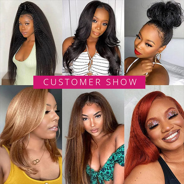 Yaki Hair Lace Wigs 13x4 Lace Front Wigs Kinky Straight Human Hair