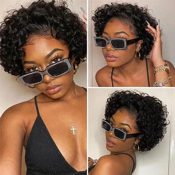 Short Curly Bob Lace Wigs Kinky Short Curly Bob Wig 100% Human Hair Short Curly Wigs