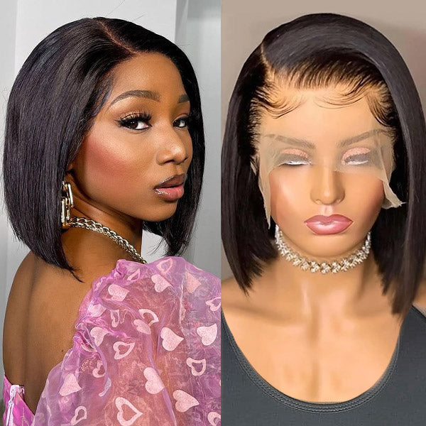 Short Bob Wigs Free Part Bob Lace Front Wigs 100% Bob Human Hair Wigs