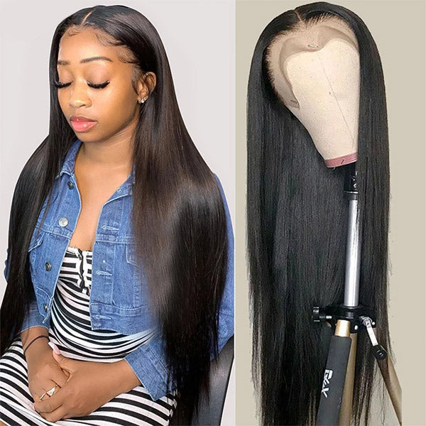 13x2 Frontal Wig Virgin Straight Lace Front Wig HD Human Hair Lace Wigs 32 Inch