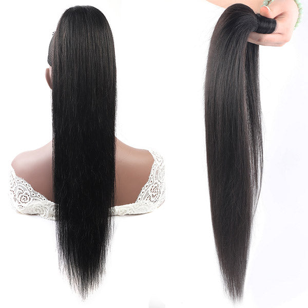 Wrap Around Ponytail Human Virgin Straight Hair