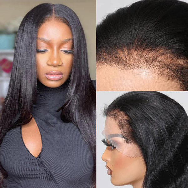 4C Edges Wig Glueless Wig Straight Hair 13x4 Lace Front Wigs 30 Inch 4x4 Lace Wigs