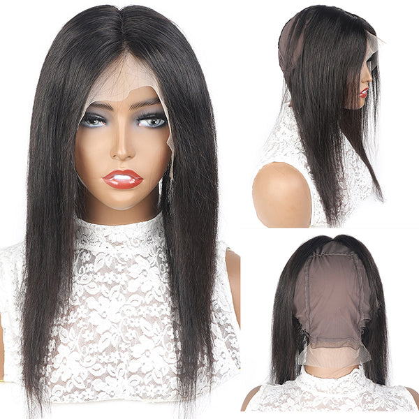 Straight Human Hair 13x4 Lace Front Pre Plucked With Natural Hairline